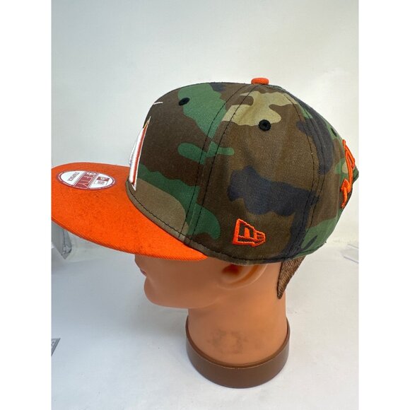 New Era 9Fifty Miami Marlins Camo & Orange Strapback Hat One Size Fits Most - Picture 4 of 7